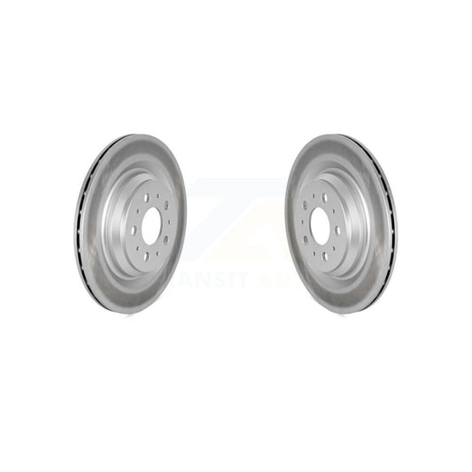 Coat Disc Brake Rotor Rear Pair For 2017-2022 Tesla 3 With Gray Painted Calipers