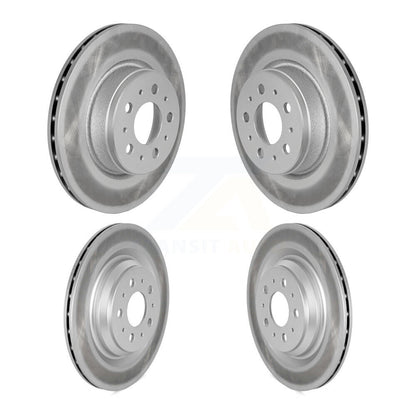 Coat Brake Rotor Front Rear Kit For 2017-2022 Tesla 3 With Gray Painted Calipers