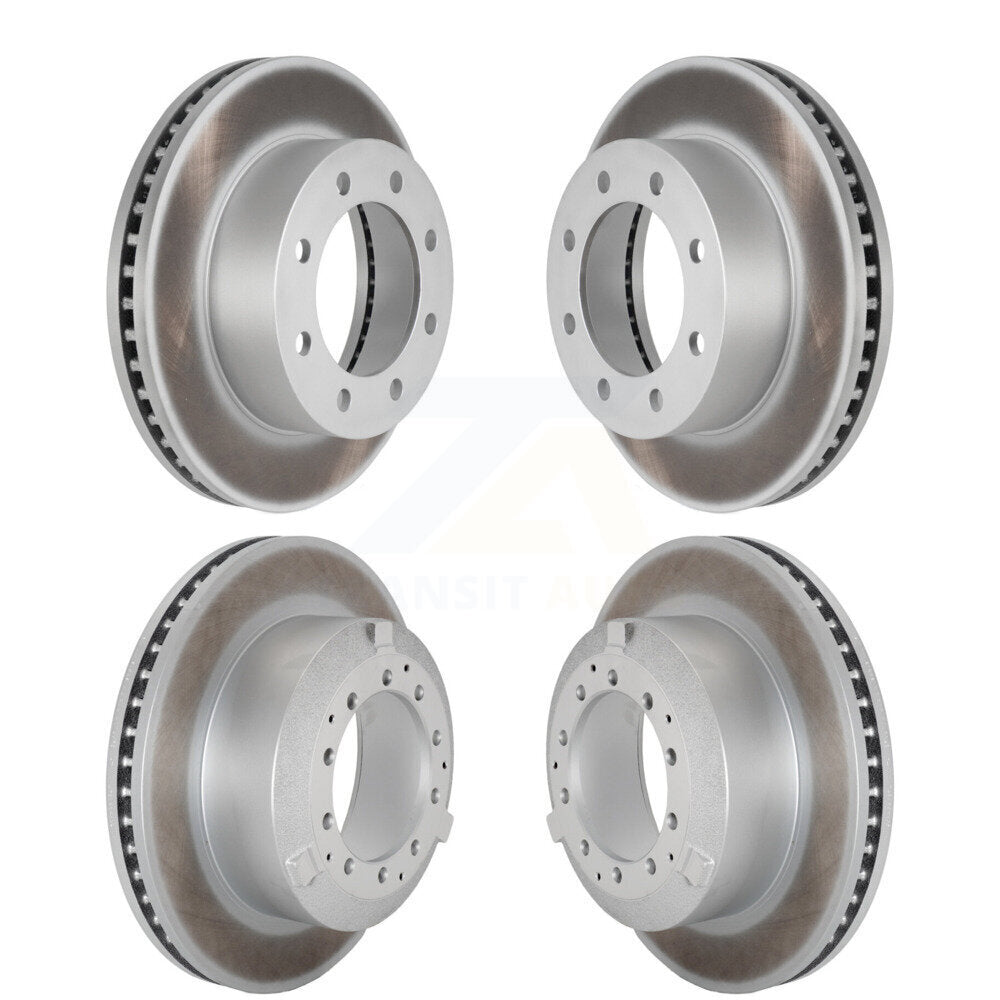 Coat Disc Brake Rotor Front Rear Kit For Ford F-450 Super Duty With 8 Lug Wheels