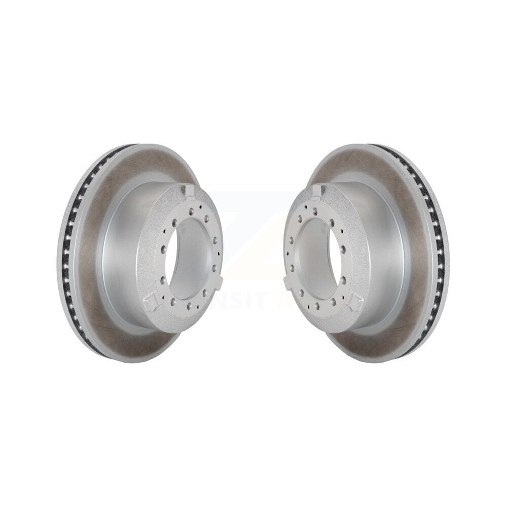 Coated Brake Rotor Rear Pair For Ford F-350 Super Duty F-450 F-550 International
