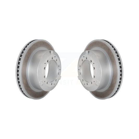 Coated Brake Rotor Rear Pair For Ford F-350 Super Duty F-450 F-550 International