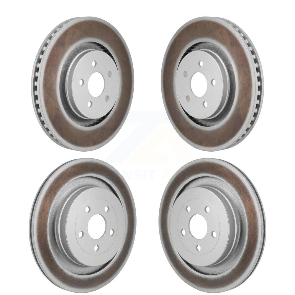 Coated Brake Rotors Front Rear Kit For 19-20 Ford Edge With Red Painted Calipers
