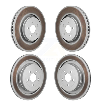 Coated Brake Rotors Front Rear Kit For 19-20 Ford Edge With Red Painted Calipers