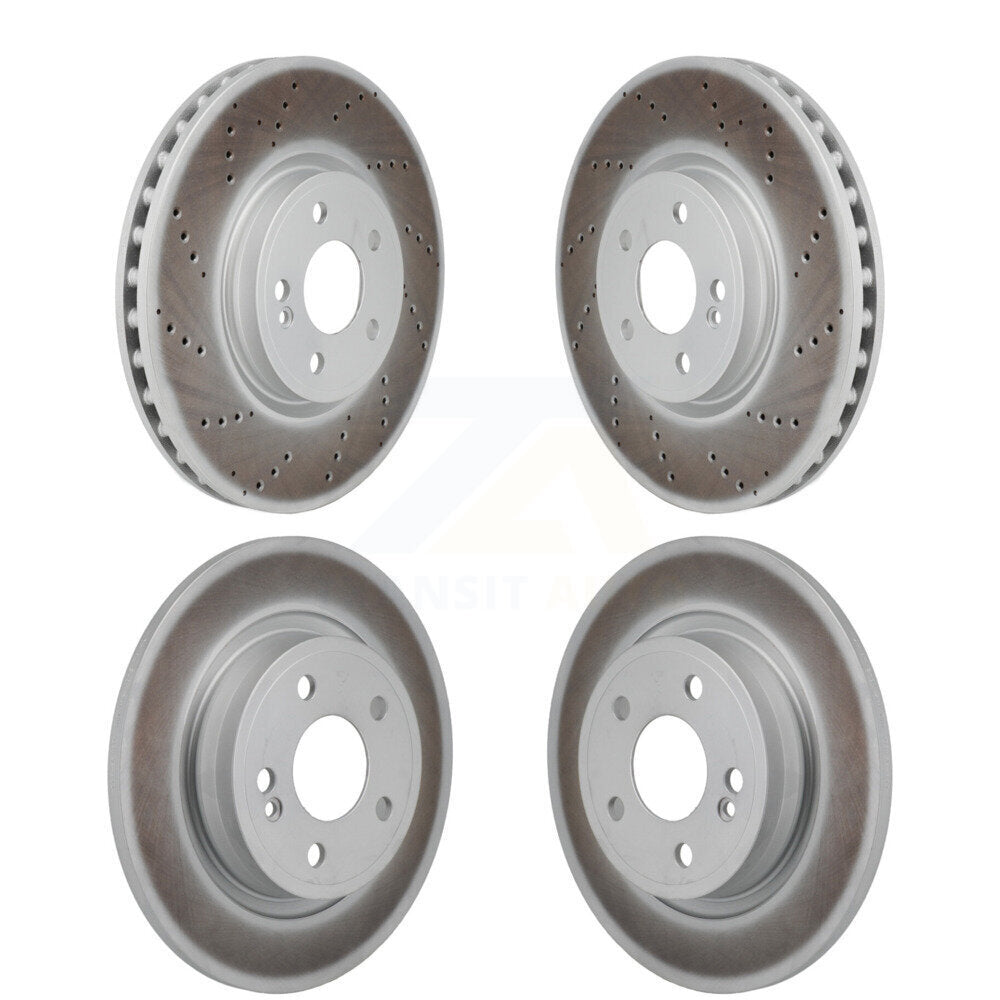 Coated Brake Rotors Front Rear Kit For 19-22 Mercedes-Benz A220 With AMG Package