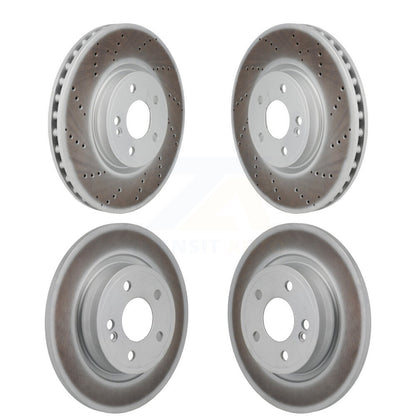 Coated Brake Rotors Front Rear Kit For 19-22 Mercedes-Benz A220 With AMG Package