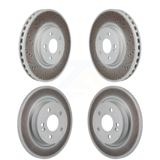 Coated Brake Rotors Front Rear Kit For 19-22 Mercedes-Benz A220 With AMG Package