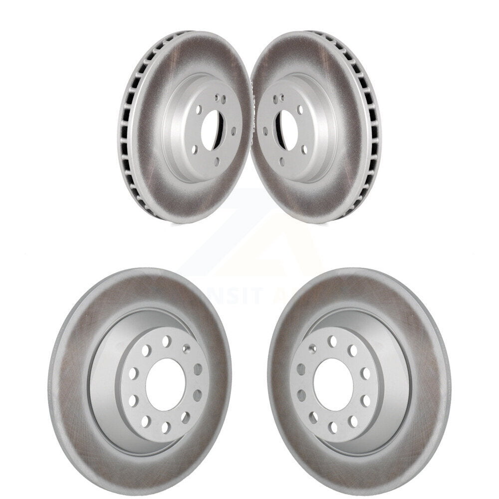 Coated Brake Rotors Front Rear Kit For Mercedes-Benz C300 Without Sport Package