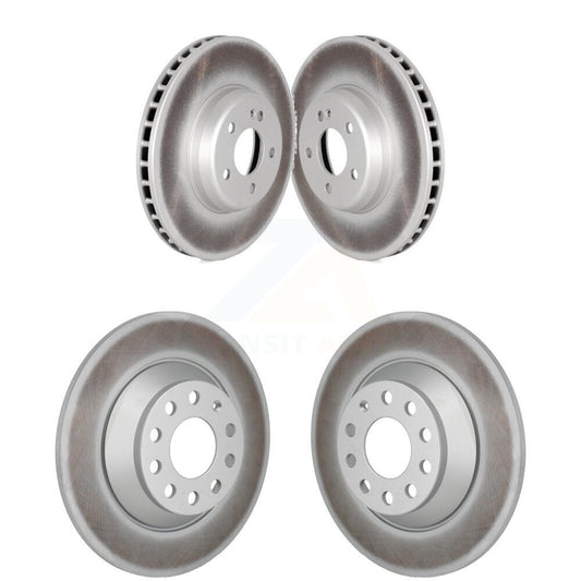 Coated Brake Rotors Front Rear Kit For Mercedes-Benz C300 Without Sport Package