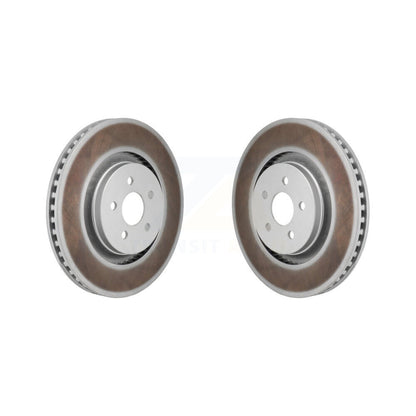 Coated Brake Rotor Front Pair For 19-24 Ford Edge 2.7L With Red Painted Calipers