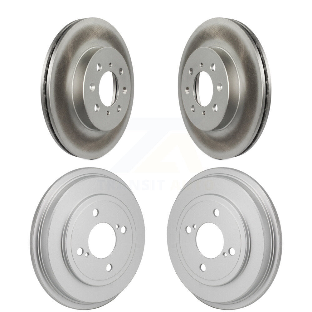 Disc Brake Rotors Drums Kit Front Rear For Honda Fit