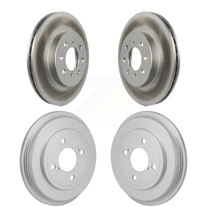 Disc Brake Rotors Drums Kit Front Rear For Honda Fit