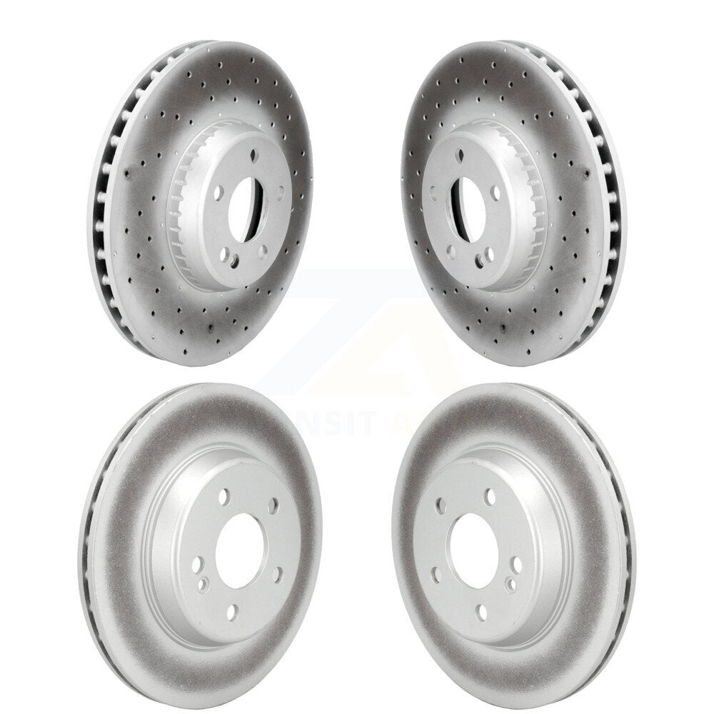 Coated Disc Brake Rotors Front Rear Kit For Mercedes-Benz C300 C400 C350e