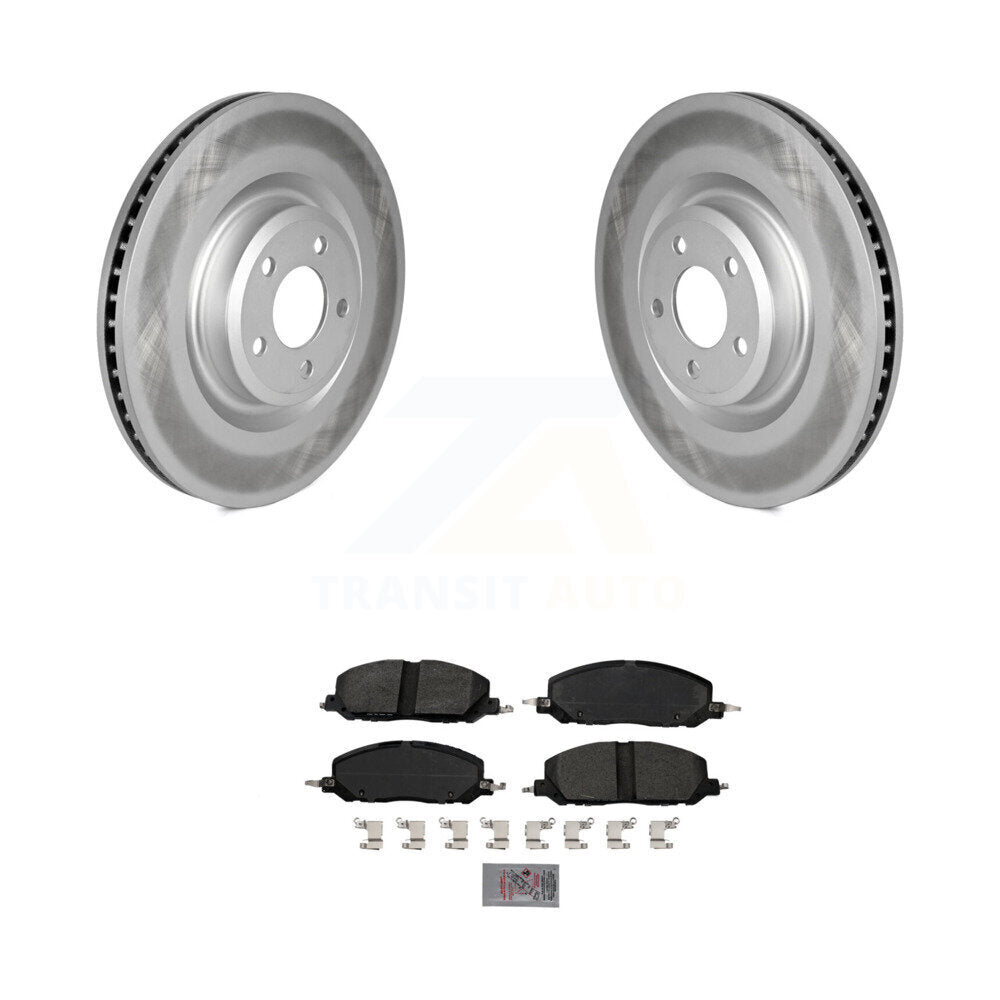 Coated Brake Rotor Semi-Metallic Pad Front Kit For Ford Explorer Lincoln Aviator