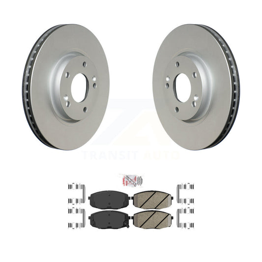 Coated Disc Brake Rotors And Ceramic Pads Front Kit For Kia Forte Koup Forte5