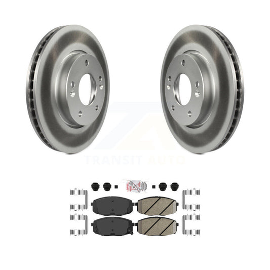 Coated Disc Brake Rotors And Ceramic Pads Front Kit For Kia Forte Koup Forte5