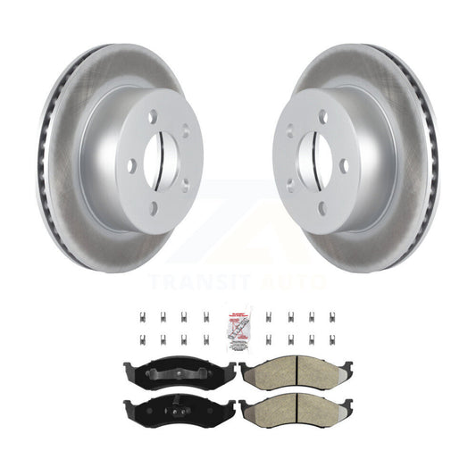 Coat Brake Rotor Semi-Metallic Pad Front Kit For Jeep Wrangler Cherokee Grand TJ