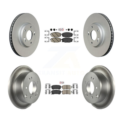 Ceramic Pad And Coated Disc Brake Rotor Front Rear Kit For Kia Forte Koup Forte5