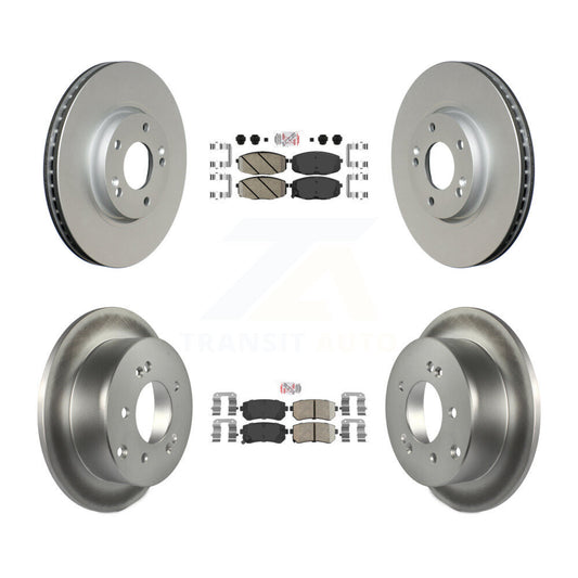 Ceramic Pad And Coated Disc Brake Rotor Front Rear Kit For Kia Forte Koup Forte5