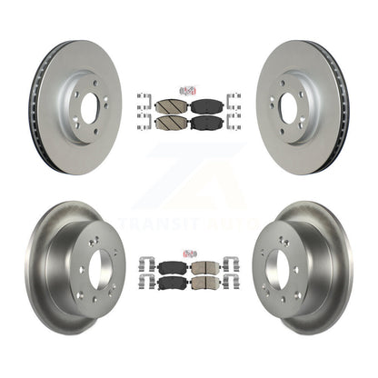 Ceramic Pad And Coated Disc Brake Rotor Front Rear Kit For Kia Forte Koup Forte5