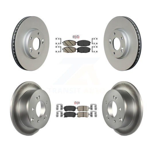 Ceramic Pad And Coated Disc Brake Rotor Front Rear Kit For Kia Forte Koup Forte5