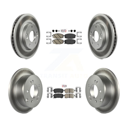Ceramic Pad And Coated Disc Brake Rotor Front Rear Kit For Kia Forte Koup Forte5