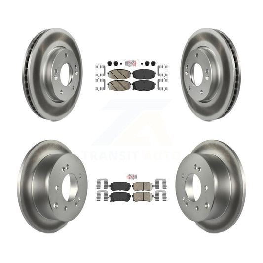 Ceramic Pad And Coated Disc Brake Rotor Front Rear Kit For Kia Forte Koup Forte5