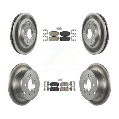 Ceramic Pad And Coated Disc Brake Rotor Front Rear Kit For Kia Forte Koup Forte5