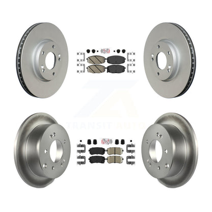 Ceramic Pad And Coated Disc Brake Rotor Front Rear Kit For Kia Forte Koup Forte5