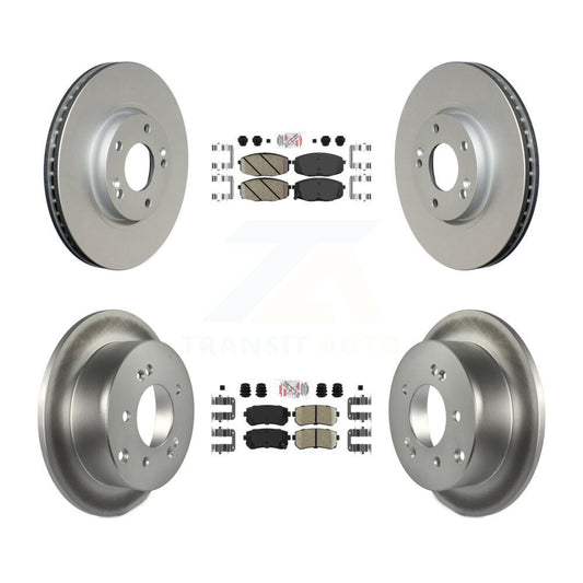 Ceramic Pad And Coated Disc Brake Rotor Front Rear Kit For Kia Forte Koup Forte5