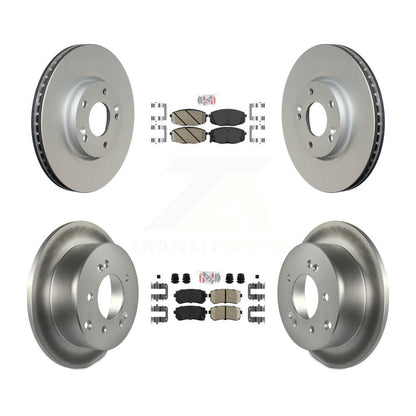 Ceramic Pad And Coated Disc Brake Rotor Front Rear Kit For Kia Forte Koup Forte5