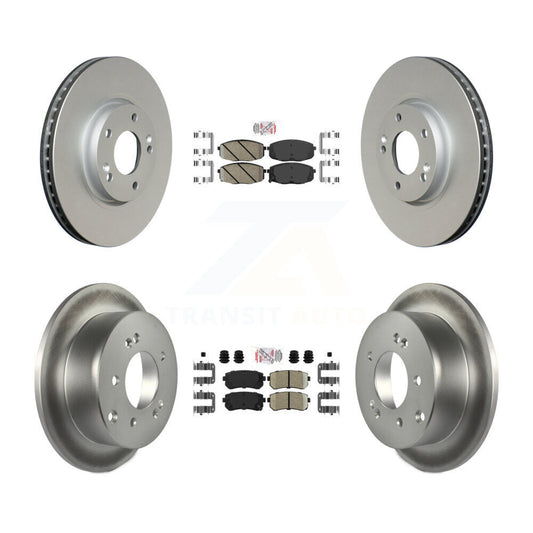 Ceramic Pad And Coated Disc Brake Rotor Front Rear Kit For Kia Forte Koup Forte5