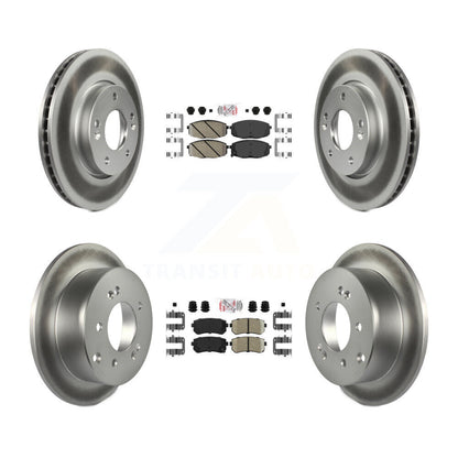 Ceramic Pad And Coated Disc Brake Rotor Front Rear Kit For Kia Forte Koup Forte5