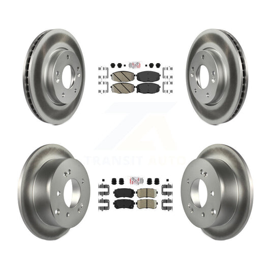 Ceramic Pad And Coated Disc Brake Rotor Front Rear Kit For Kia Forte Koup Forte5