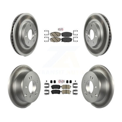 Ceramic Pad And Coated Disc Brake Rotor Front Rear Kit For Kia Forte Koup Forte5