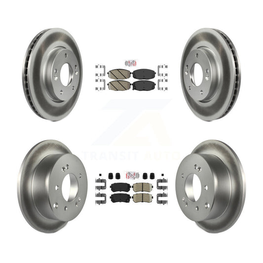 Ceramic Pad And Coated Disc Brake Rotor Front Rear Kit For Kia Forte Koup Forte5