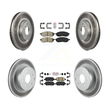 Semi-Metallic Ceramic Pad Coat Brake Rotors Front Rear Kit For INFINITI G37 EX35