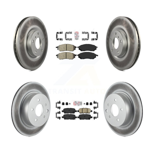 Semi-Metallic Ceramic Pad Coat Brake Rotors Front Rear Kit For INFINITI G37 EX35