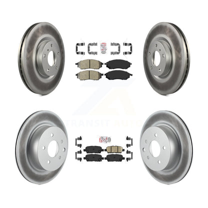 Semi-Metallic Ceramic Pad Coat Brake Rotors Front Rear Kit For INFINITI G37 EX35