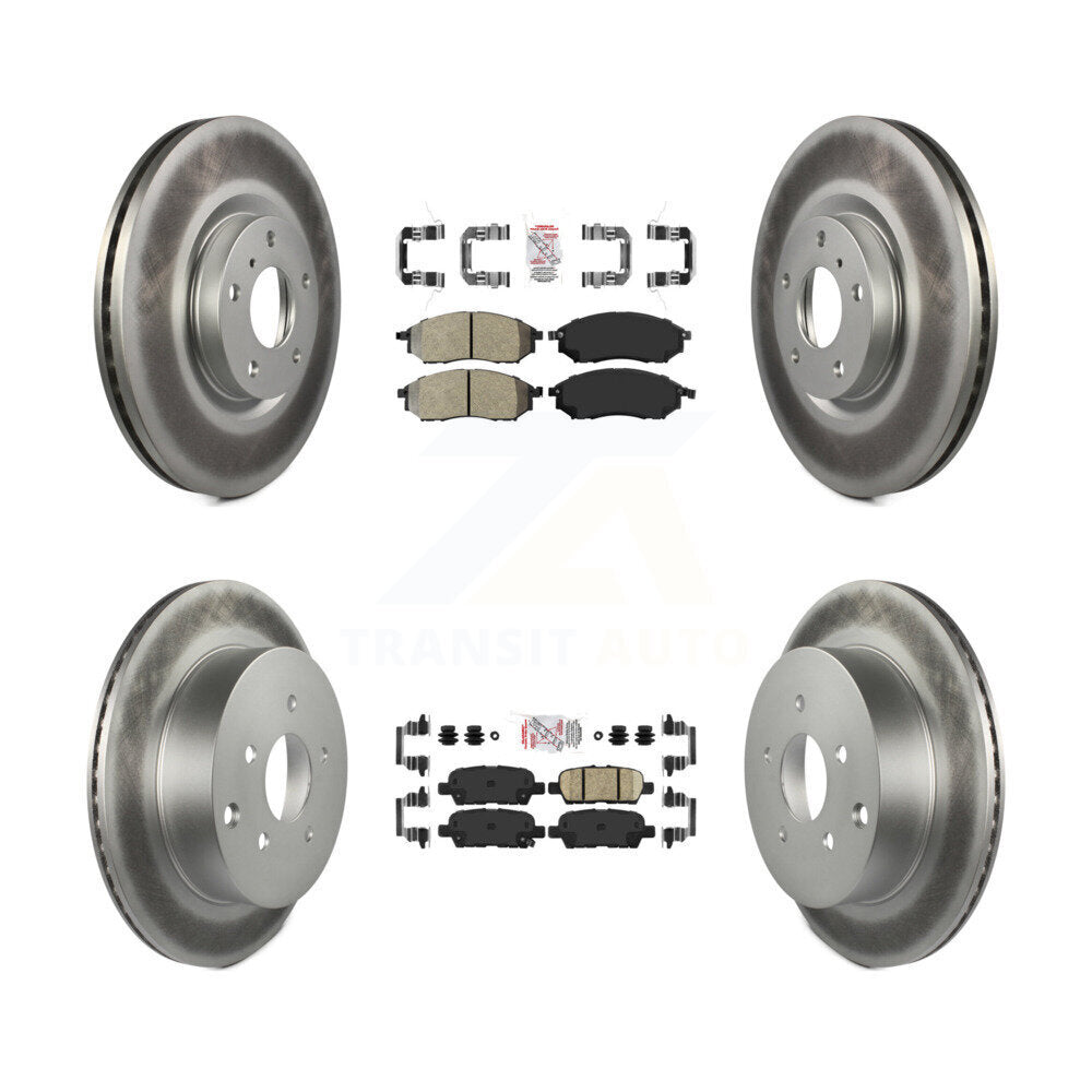 Semi-Metallic Ceramic Pad Coat Brake Rotor Front Rear Kit For Nissan Murano QX70