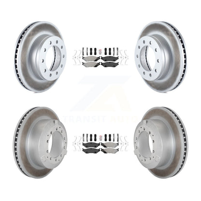 Semi-Metallic Pad Coat Disc Brake Rotor Front Rear Kit For Ford F-450 Super Duty