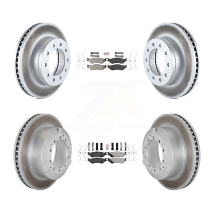 Semi-Metallic Pad Coat Disc Brake Rotor Front Rear Kit For Ford F-450 Super Duty