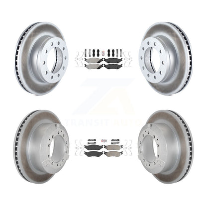 Semi-Metallic Pad Coat Disc Brake Rotor Front Rear Kit For Ford F-450 Super Duty