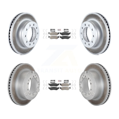 Semi-Metallic Pad Coat Disc Brake Rotor Front Rear Kit For Ford F-450 Super Duty