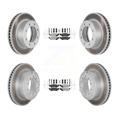 Semi-Metallic Pad Coat Disc Brake Rotor Front Rear Kit For Ford F-450 Super Duty