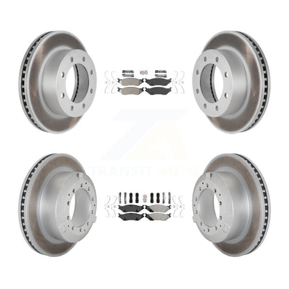 Semi-Metallic Pad Coat Disc Brake Rotor Front Rear Kit For Ford F-450 Super Duty