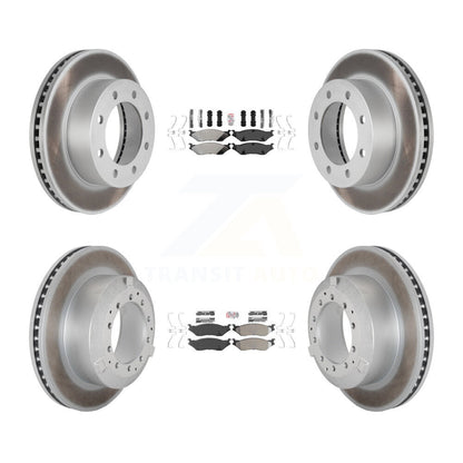 Semi-Metallic Pad Coat Disc Brake Rotor Front Rear Kit For Ford F-450 Super Duty
