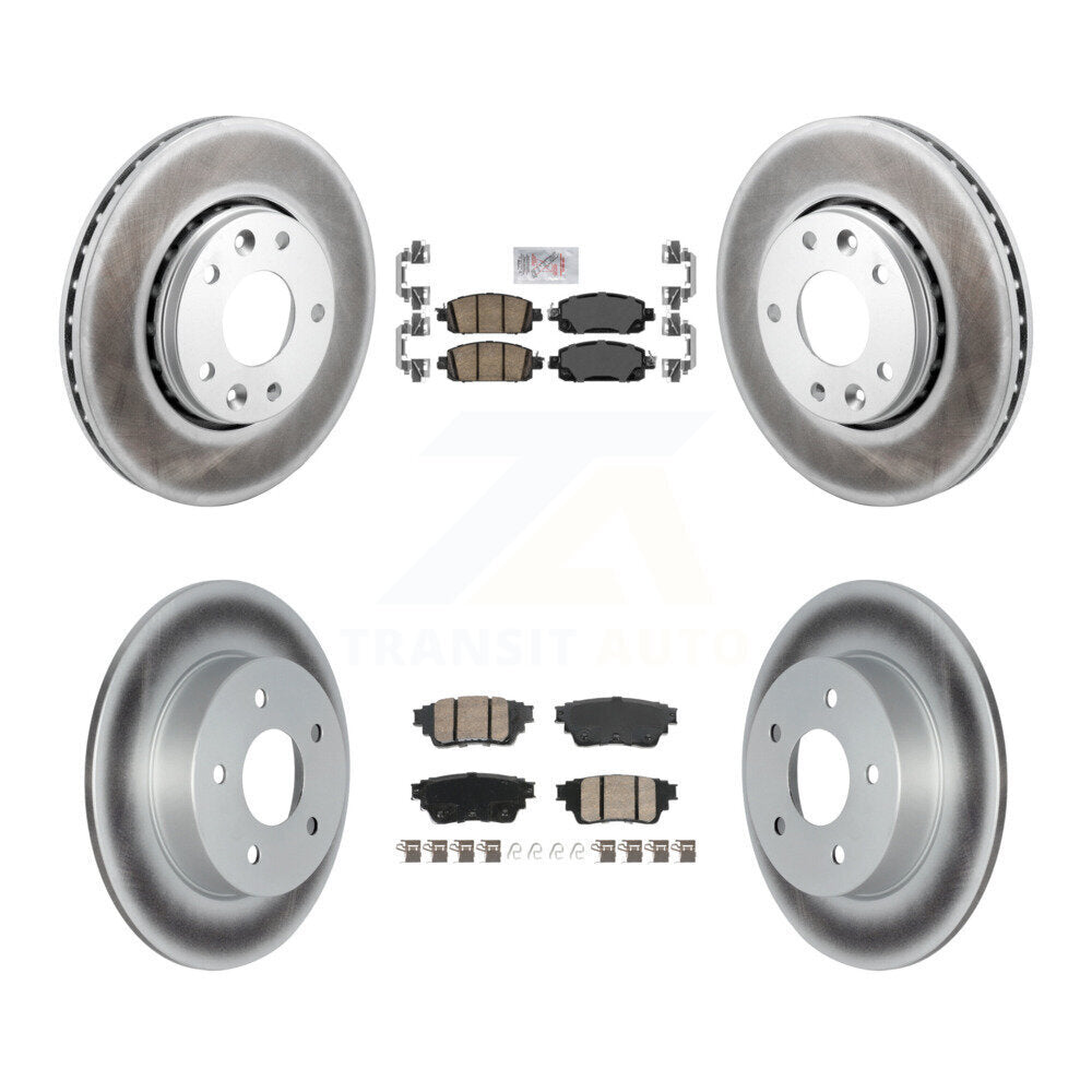 Ceramic Pads And Coated Disc Brake Rotors Front Rear Kit For Nissan Kicks
