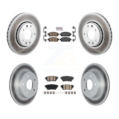 Ceramic Pads And Coated Disc Brake Rotors Front Rear Kit For Nissan Kicks