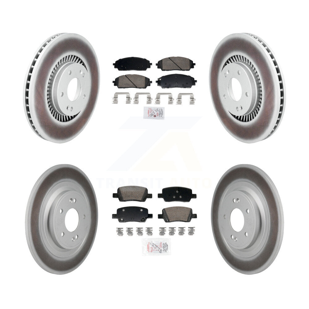 Ceramic Pad & Coated Disc Brake Rotors Front Rear Kit For 2022-2023 Kia Carnival
