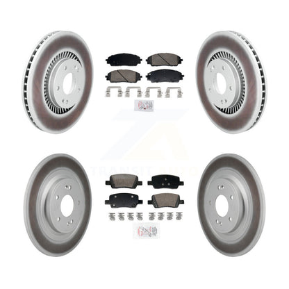 Ceramic Pad & Coated Disc Brake Rotors Front Rear Kit For 2022-2023 Kia Carnival
